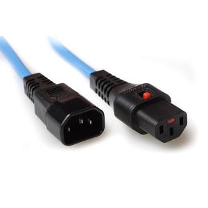 Connection Cable - 230v C13 Lockable - C14 Blue 0.5m