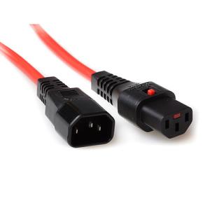Connection Cable - 230v C13 Lockable - C14 Red 2m